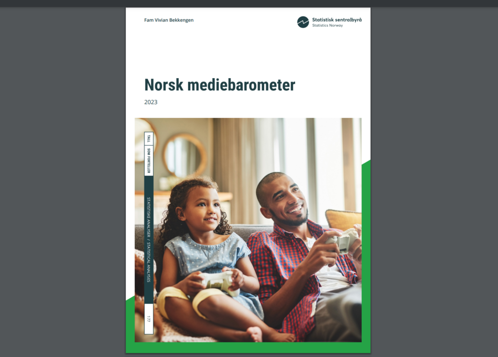 Forside av rapport Norsk mediebarometer, SSB