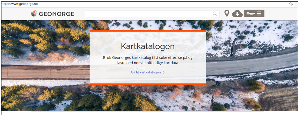 Skjermdump av Geonorge.no