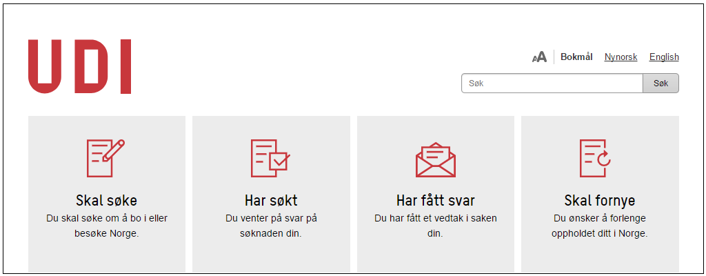 Skjermdump av udi