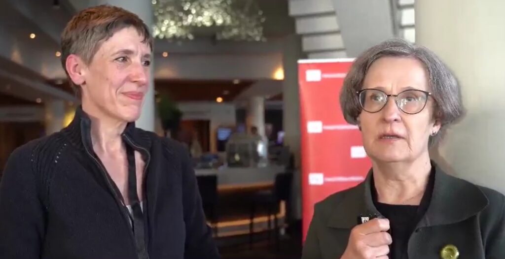 Hilde Høgås (seksjonsleder Tilvekst og kunnskapsorganisering, Nasjonalbiblioteket) og Elise Conradi (produktleder, Biblioteksentralen) lanserte metadatabrønnen på Bibliotekmøte i Molde 18.mars 2026